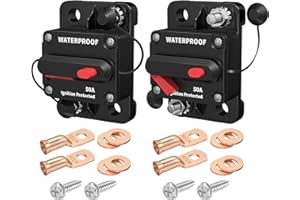 DaierTek 50 Amp Circuit Breaker, Waterproof Marine Circuit Breaker 12V 24V 48V Resettable Inline Fuse Switch, 12 Volt 50A Bre