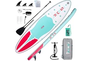 FunWater Inflatable Paddle Boards Stand Up Paddleboard Wide Stable with Premium SUP Paddle Board Accessories Non-Slip Deck Ultra-Light ISUP for Adult & Youth