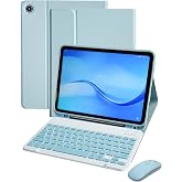 for Samsung Galaxy Tab A9 Plus Case with Keyboard and Mouse, 7 Color-Changing Keys Board Folio Cover with S Pen Holder Teclado for A9+ 5G 11 inch 2023 (Sky Blue)