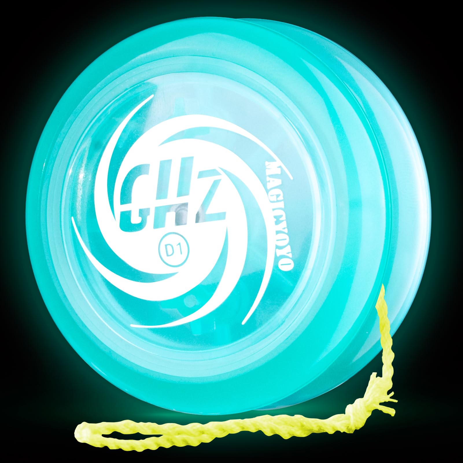 MAGICYOYO D1 GHZ Looping Yoyo Glow in The Dark, Entry-Level Yoyo for Kids, Responsive Yo Yo for Kids and Beginner, Professional 2a Trick Yo yo with 6 Yo-Yo Strings (Glow Blue) — image 1