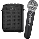WinBridge Wireless Voice Amplifier with Microphone for Teachers, Portable PA System with Bluetooth Handheld Mic, Portable Speaker Mic Set, Cardioid Pickup for Classroom, Outdoor, Public Speaking WB009