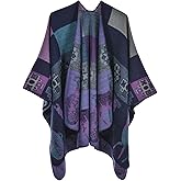 Immerguter Women's Shawl Wraps Sweater Poncho Cape for Fall Winter