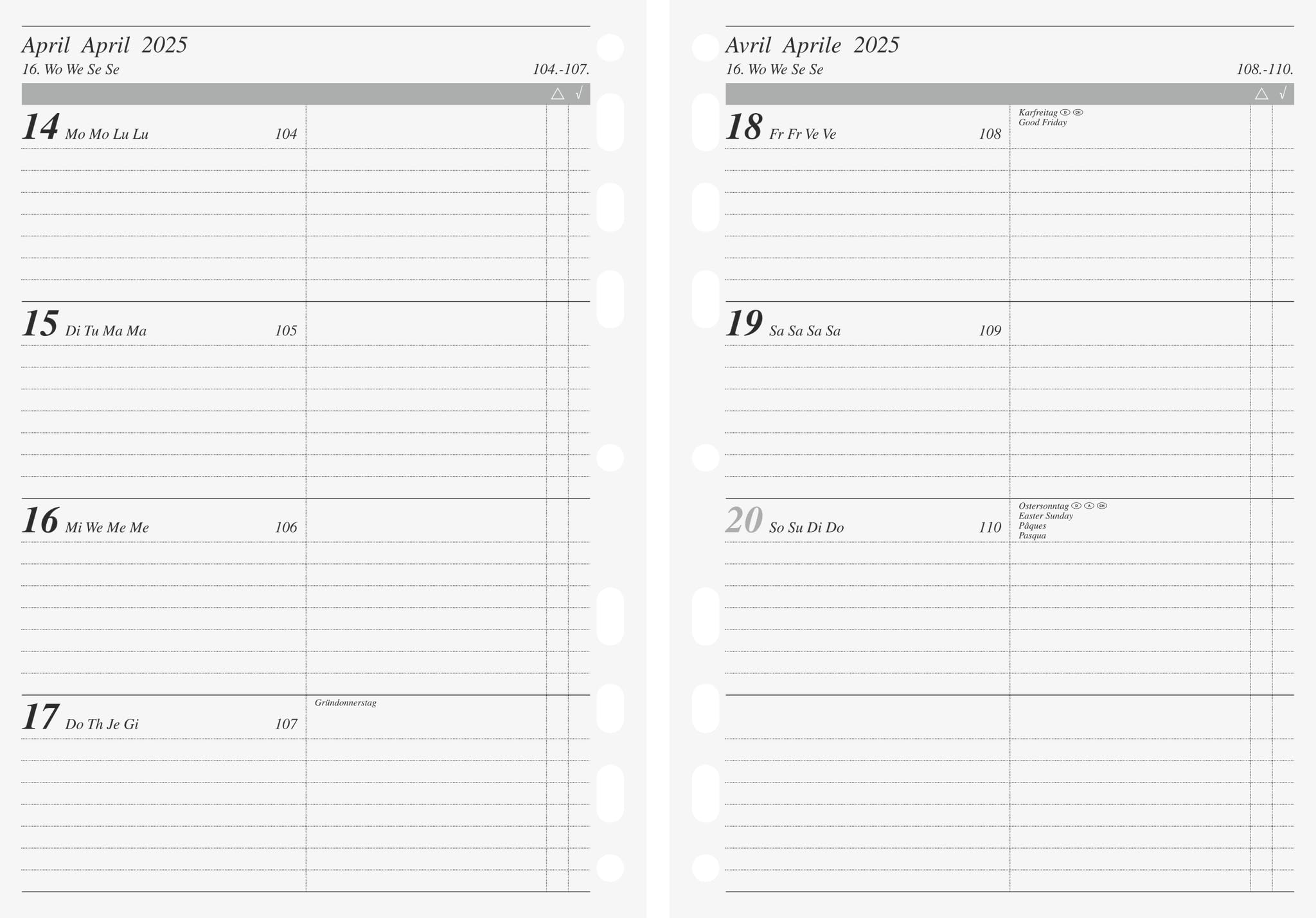 rido/idé Weekly Calendar Time Planner Work (2025), 2 Pages = 1 Week, A5, 112 Pages, Black
