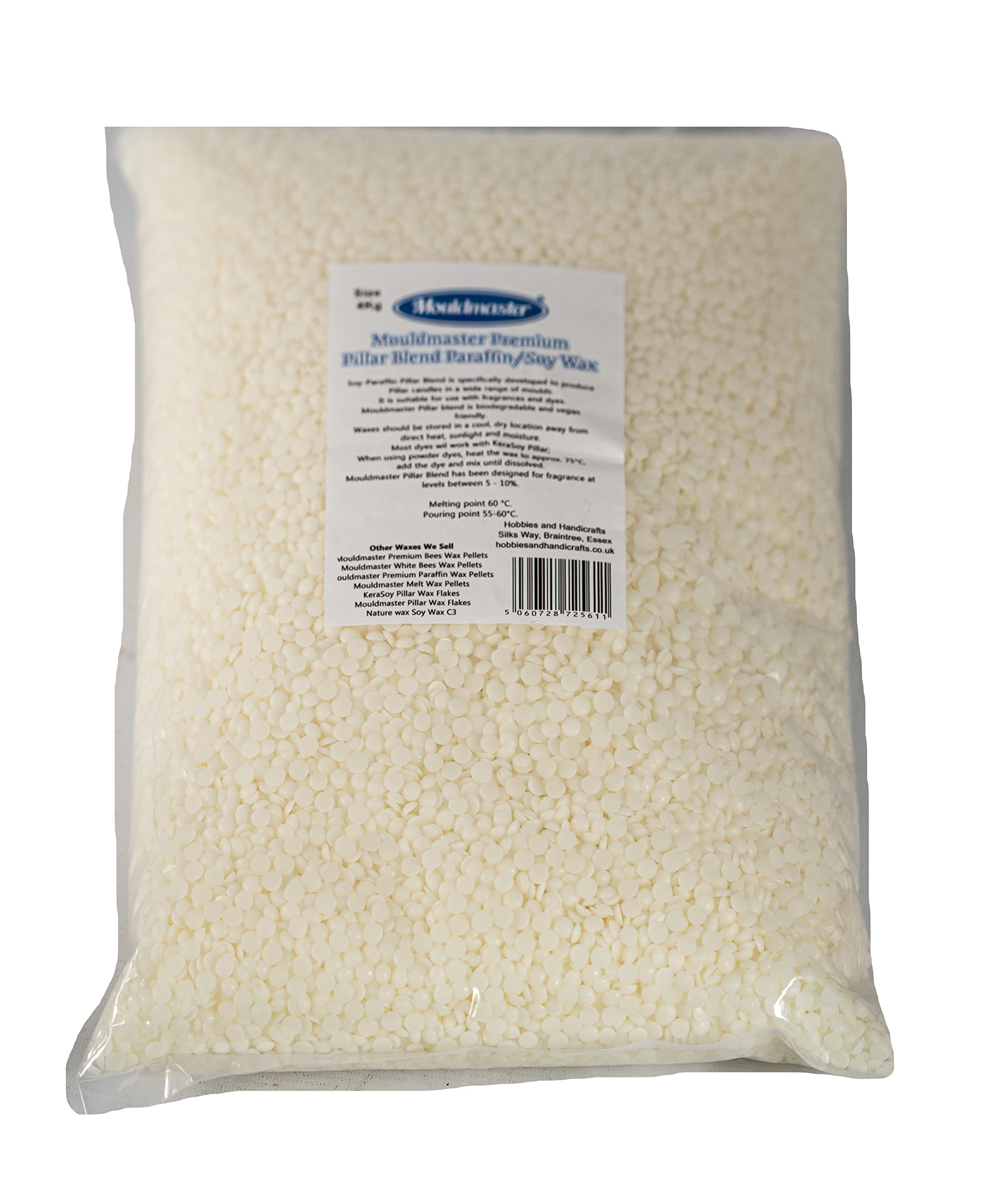Mouldmaster Premium Pillar Blend Paraffin/Soy Wax, Off White, 4Kg