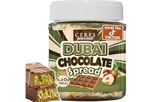 CERES GOURMET Dubai Chocolate Spread – 6.35 oz Jar with Pistachio, Kataifi & Gourmet Dubai Chocolate Filling for Pancakes, Breakfast, Snacks, and Desserts