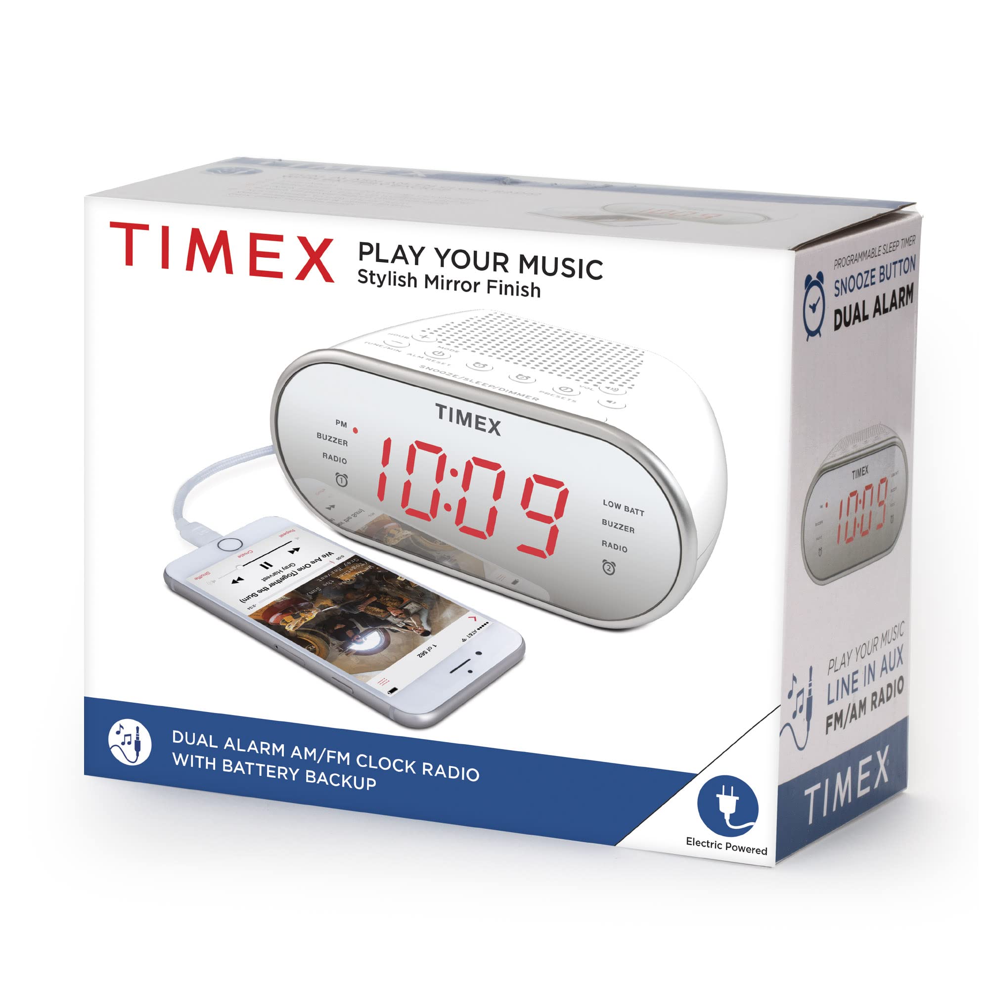 Mua Timex Alarm Clock With AM/FM Radio And 20 Station Presets, Digital ...