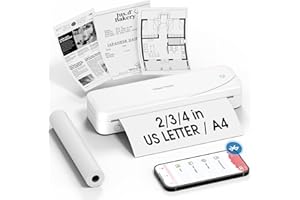 LabelCreate M833 Portable Printers Wireless for Travel,Inkless Thermal Printer Support 8.5'' x 11'' Letter & A4 Thermal Paper, Compatible with iOS, Android & Laptop, 2024 New Upgrade,300 DPI