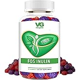 VITA GLOBE Prebiotic Fiber Gummies – with FOS Inulin, Sugar-Free Daily Supplement | Supports Digestive Health, Gut Balance & Regularity | Vegan, Non-GMO Chewable Fiber Gummies – 60 Count (Pack of 1)