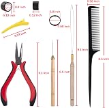 Duufin Hair Extensions Tools Kit 500 Pcs Black Micro Ring Beads Plier view 2