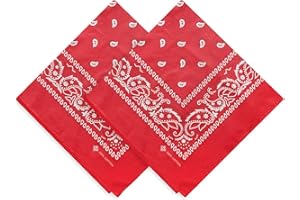 100% Cotton & Natural Fibers Bandana Scarf - No Polyester - Unisex, Soft, Durable & Machine Washable – For Men, Women - 2 Pc
