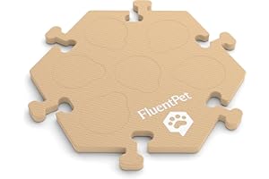 FluentPet HexTile - Medium Beige | Accessory Dog and Cat Button Learning Kits | Can Hold Up to 6 Buttons | Soft, Durable, and Non-Slip | Gift for Pet Lovers | Comes in 12 Colors