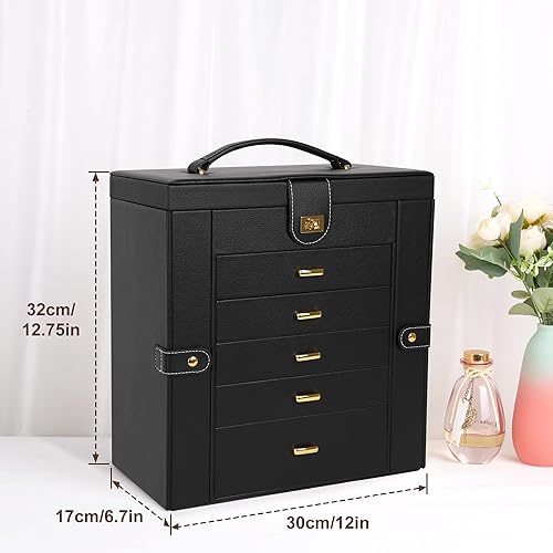Kendal Extra Large Jewelry Box Jewelry Case PU Leather Tier