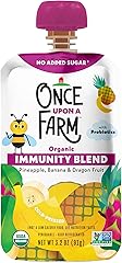 Once Upon a Farm Organic Pineapple Banana Dragon Fruit Immunity Blend Kids Snack, 3.2oz Pouch