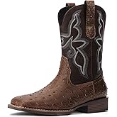 Dixhills Cowboy Boots For Men - Western Boot Men's Cowboy Boots With Square Toe | Cowboy Western Boot | Pull-on Boots| Old West Style Embroidered