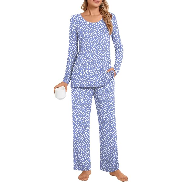 Plus Size Women's Pajama Set 2-Piece - Long Sleeve Sleepwear With Pockets, Loungewear For Fall & Winter - View #6