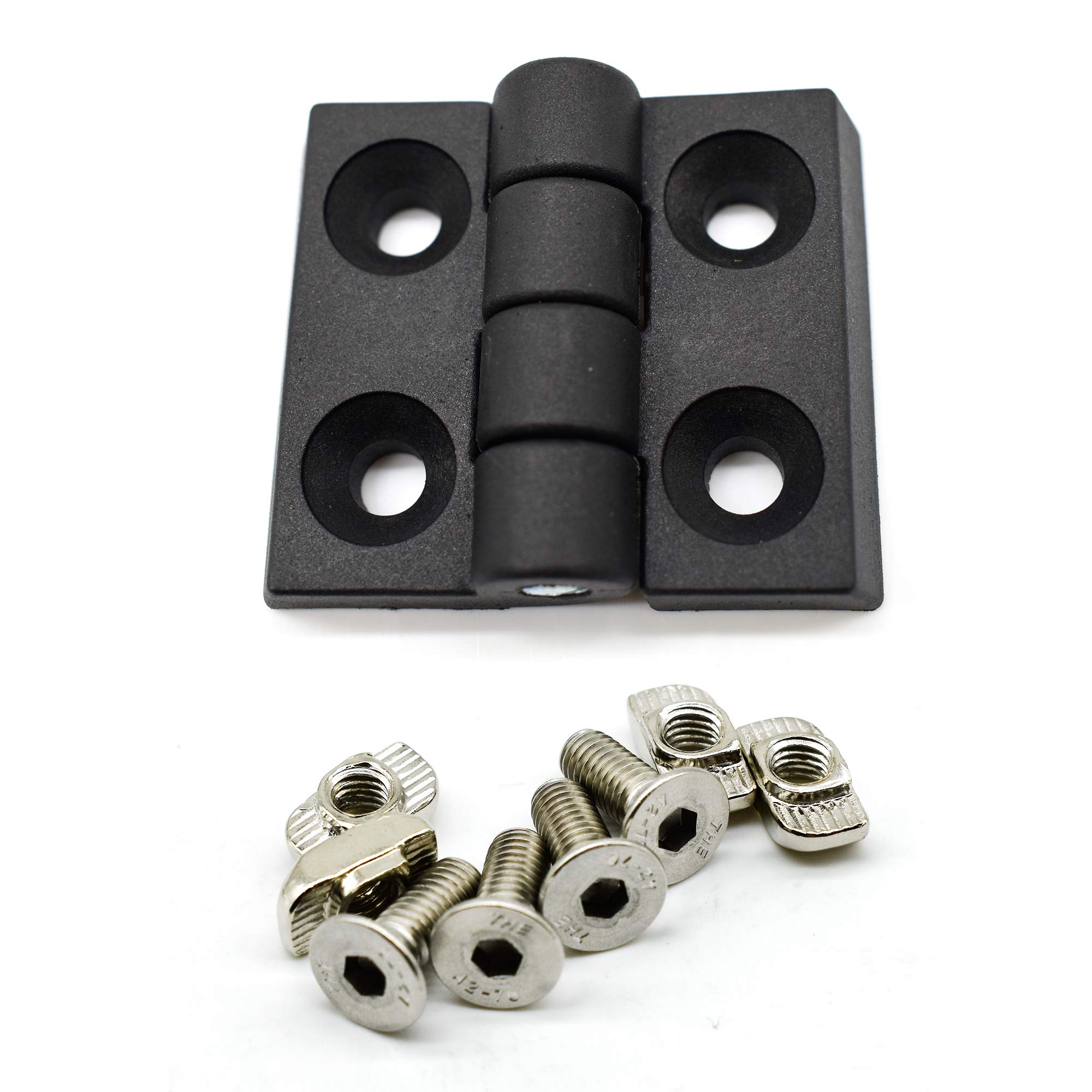 Fullerkreg Hinge 30 Black Profile 30 x 30 Groove 8 with Fastening with Countersunk Screws DIN7991 M6 x 16 Pack of 2