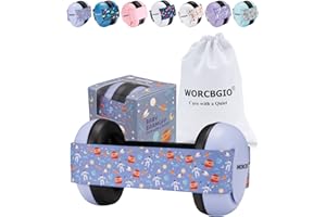 WORCBGIO Infant Ear Protection Noise Cancelling Baby Ear Muffs, Toddler Hearing Protection with Adjustable Elastic Headband (Space)