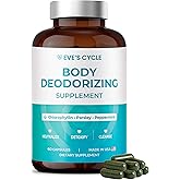 Body Deodorizing Supplement – Natural Internal Deodorant Chlorophyll Capsules with Chlorophyllin, Parsley & Peppermint – 60 Vegan 500mg+ Pills – Bad Breath, Daily Detox & Cleanse Support – Made in USA