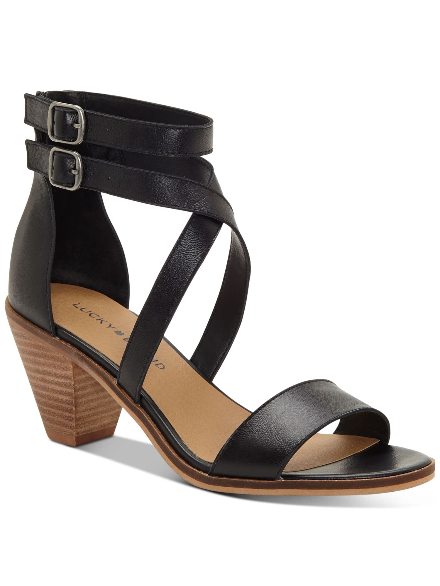 Lucky Brand Women’s Ressia Sandal, Black, 6 M US