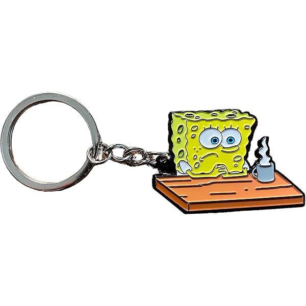 Zen Monkey Studios Portachiavi SpongeMock – SpongeBob Squarepants Ufficiale, Smalto Morbido, 4,2 Cm