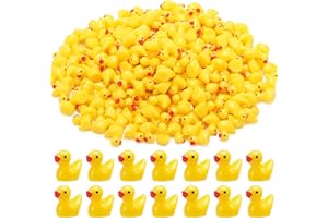 Guiqulai 150 Pcs Mini Ducks to Hide Cute Yellow Tiny Ducks Mini Figurines Resin Animals Miniature Figures for Garden Dollhous