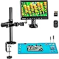 Opqpq ODM702 Flex 10" Digital Micrscope with Flexible Arm for Adults, Soldering Microscope for Electronics Repair, Coin Microscope with Ring Light Full View, PCB Magnifying Glass Electron Magnifier
