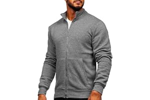 TANKANEO Men's Track Jackets Black Lightweight Sweatshirts Full Zip Up Mock Neck Long Sleeve Tops with Pocket