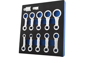 Gunpla 12pcs Torque Adapter Set, SAE 12 Point Fastener 3/8 inch Wrench Torques Adaptor Extension 42 Chrome Molybdenum Steel 5