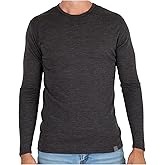 MERIWOOL Mens Base Layer - 100% Merino Wool Midweight Long Sleeve Thermal Shirt