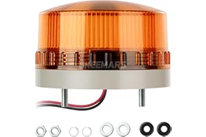 GKEEMARS Round LED Warning Lamp, No Sound AC110V Industrial Signal Flashing Light for Security (Amber)