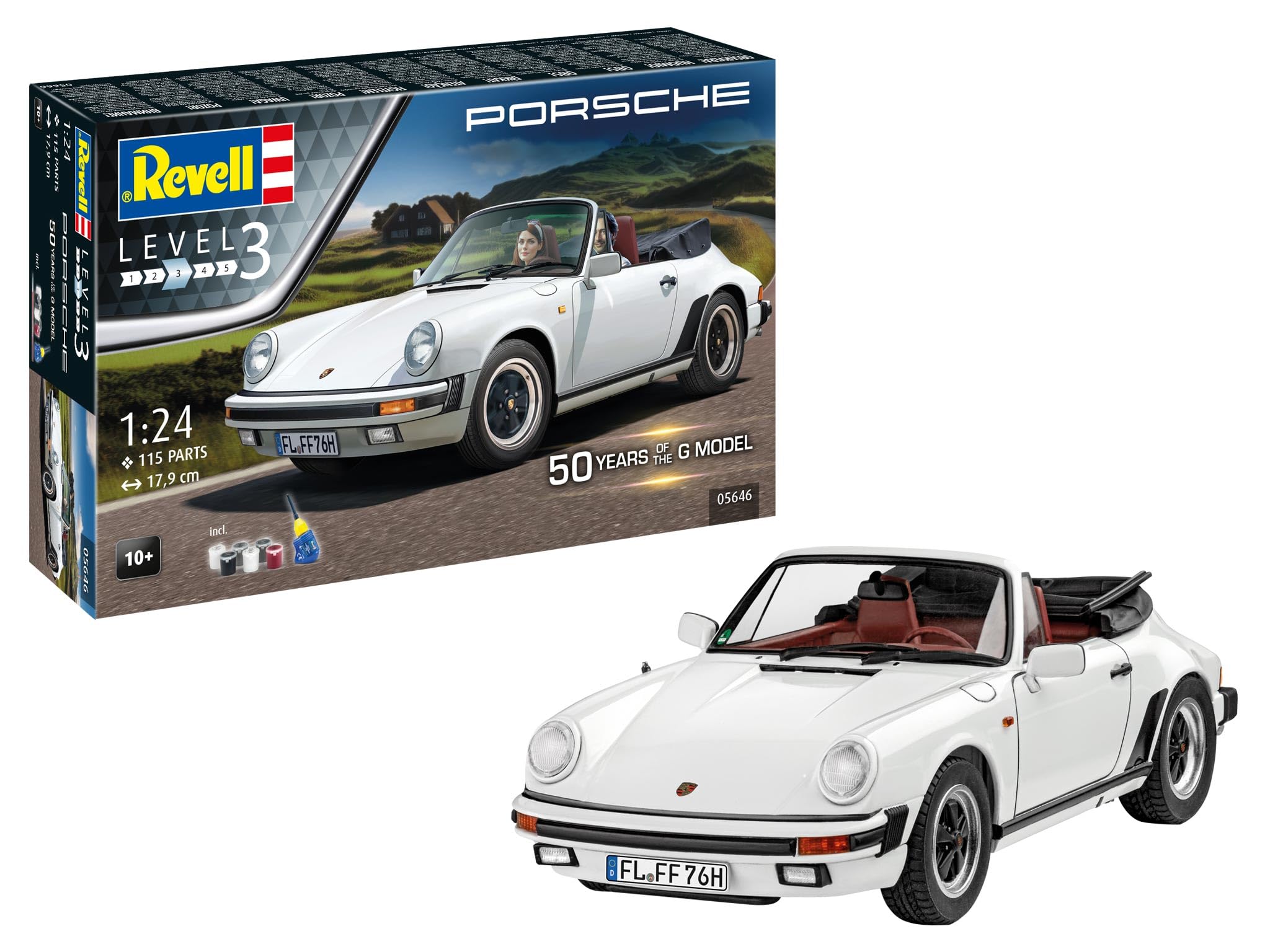 Revell Modellbau, 50 Years of Porsche 911 G-Model, Bausatz, Maßstab 1:24, 115 Teile, Bastelset ab 10 Jahren, Detailgetreues Modell, Automobil, Authentische Nachbildung