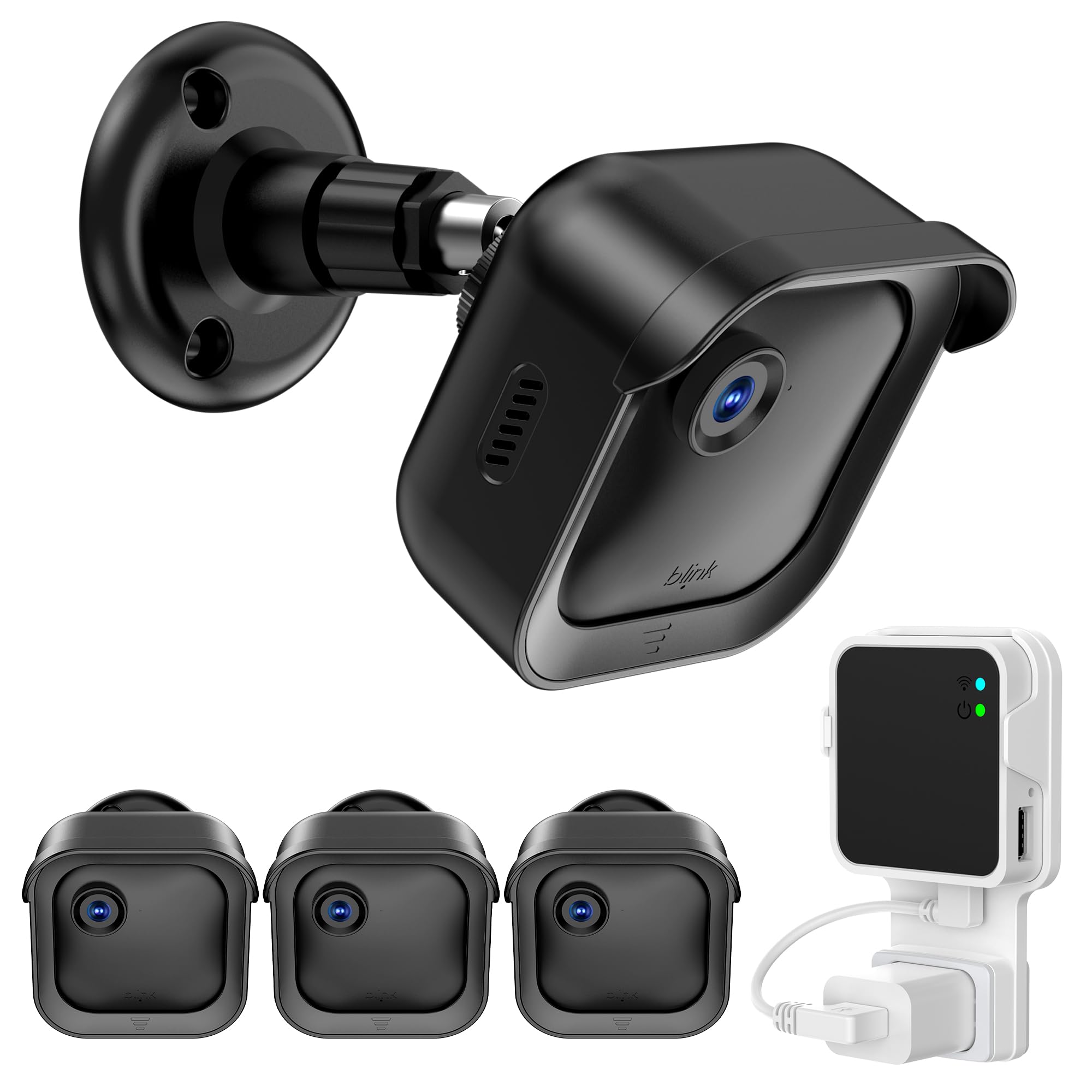 Photo 1 of PlusAcc Wall Mount for Blink Outdoor 4 (4th Gen) & Outdoor (3rd Gen), Weatherproof Protective Cover, 3 Pack 360° Adjustable Wall Mounting Bracket with Sync Module 2 Holder (Cameras Not Included)