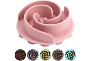 Slow Feeder Dog Bowls Insert, Bestalk Soft Silicone Dog Slow Eating Feeder Insert with Suction Cups for Small, Medium and Large Dogs, Fit into Basic Bowls and Elevated Dog Bowls, Pink