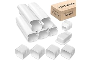 TAKTOPEAK 3" 7.5 Ft Mini Split Line Set Cover, Line Set Cover for Mini Split Air Conditioner and Central AC
