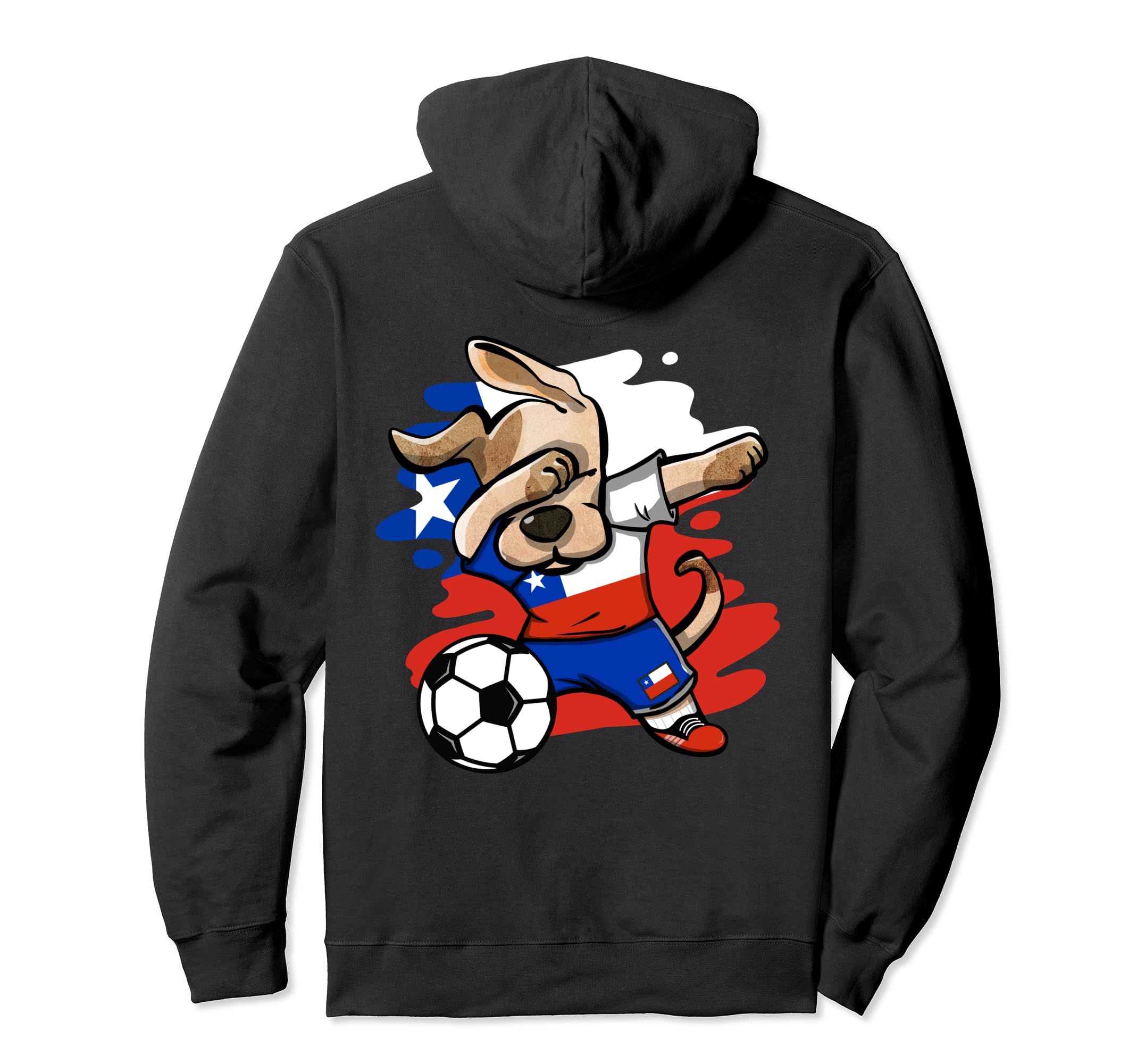 Dabbing Dog Chile Soccer Fans Jersey Chilean Flag Football Pullover Hoodie