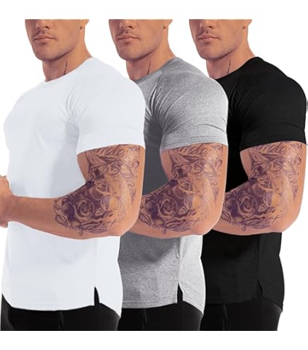 Averon Men's Workout T-Shirts 2-Pack - Bodybuilding Gym Athletic Tops With 4-Way Stretch Fabric