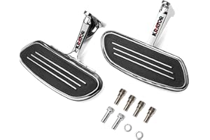 KapscoMoto Chrome Rear Passenger Floorboards Streamliner-Style Flip-Up Footboard Compatible with 2010-2013 Harley Davidson El