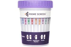Prime Screen 1 Pack Urine Test Cup- Testing 12 Different Drugs AMP,BAR,BUP,BZO,COC,MDMA,MTD,OPI,OXY,PCP,TCA,THC