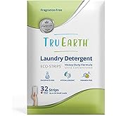 Tru Earth Platinum - Heavy Duty Laundry Detergent Sheets - Up to 64 Loads (32 Count), Fragrance Free - Ultra-Concentrated Strips Formula - Eco-Friendly Laundry Sheets