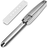 Stainless Steel Peeler Long Vegetable Peeler 8.5 inch | Potato Peeler Cabbage Peeler with Plastic Safety Cover Seki Japan