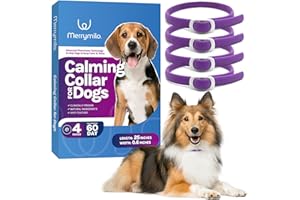 MerryMilo Calming Collar for Dogs - Adjustable Separation Anxiety Relief Dog - 60 Days Sustained Release of Pheromones for Small, Medium, and Large Dog Breeds, 4 Packs