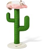 VETRESKA 41.3" Cat Scratching Post with Bed, Tall Cat Scratch Post for Indoor Cats, 2-in-1 Cat Tree Tower, Extra Large Jute Cat Scratcher Durable Cat Scratch Tree Tower with Soft Cozy Fluffy Perch