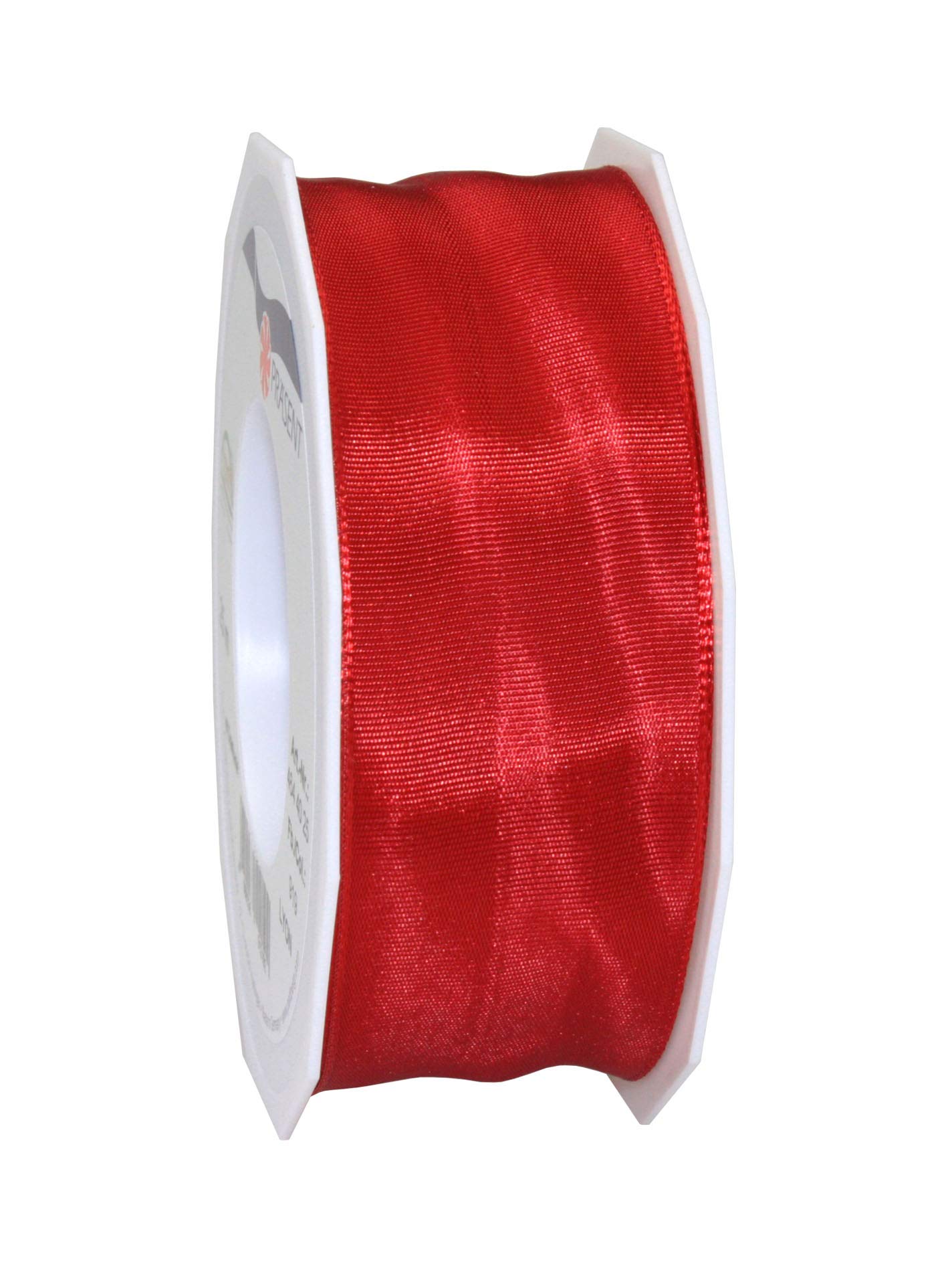Präsent - Lyon Wired Taffeta Ribbon Scarlett 40 mm Width, 25 m Length — image 1
