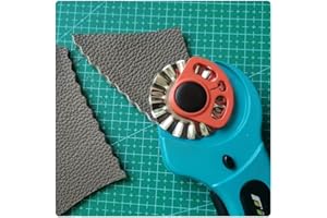 Rotary Cutter with Replacement Blades, Ergonomic Handle Rolling Cutter with Safety Lock for Fabric, Leather, Paper, Crafting,
