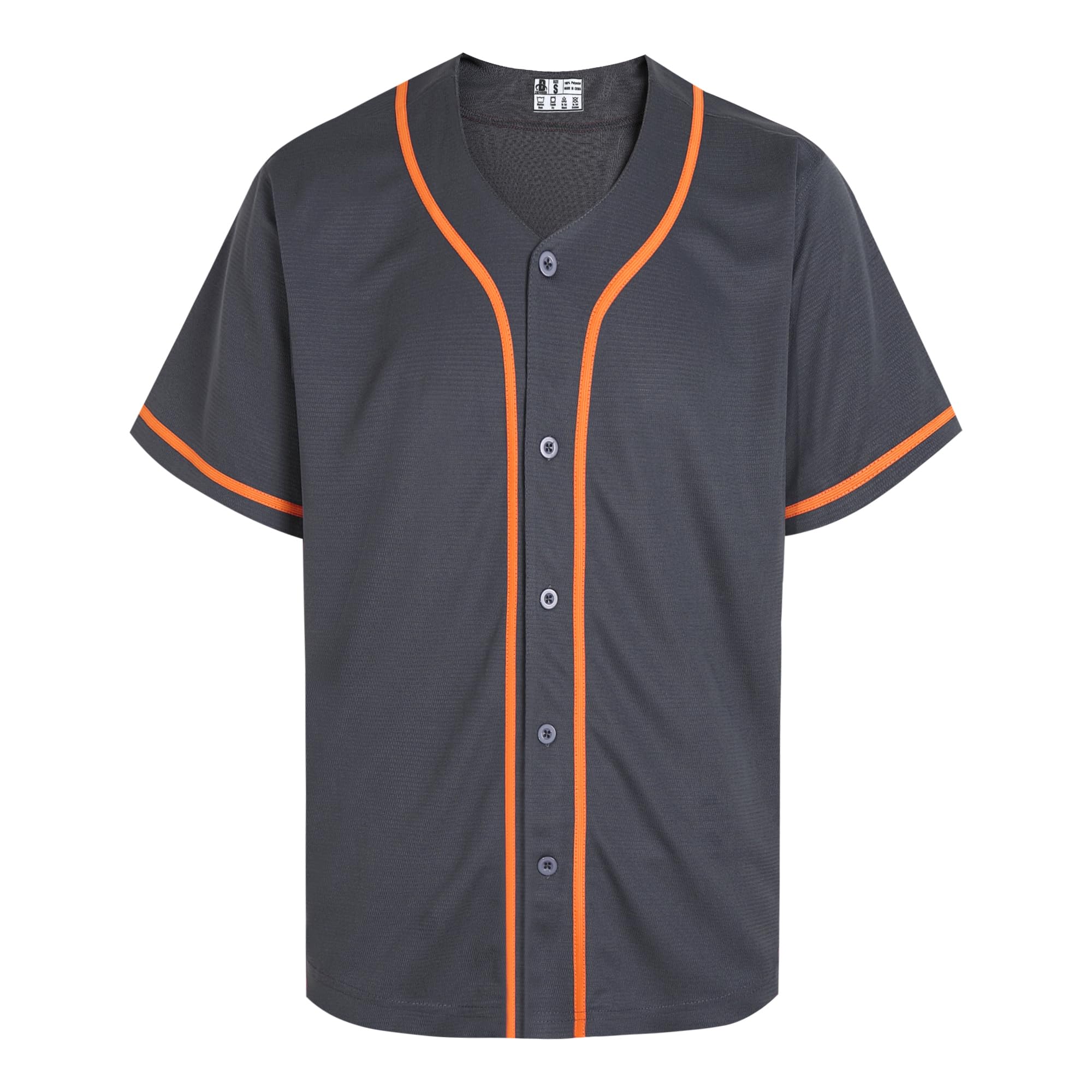 DEHANER Grey Plain Softball Baseball Jersey for Men