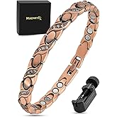 MagnetRX Copper Bracelets for Women – Ultra Strength Magnetic Crystal Bracelet for Women – Adjustable Copper Bracelet with Crystals with Included Sizing Tool (Crystal XO Style)