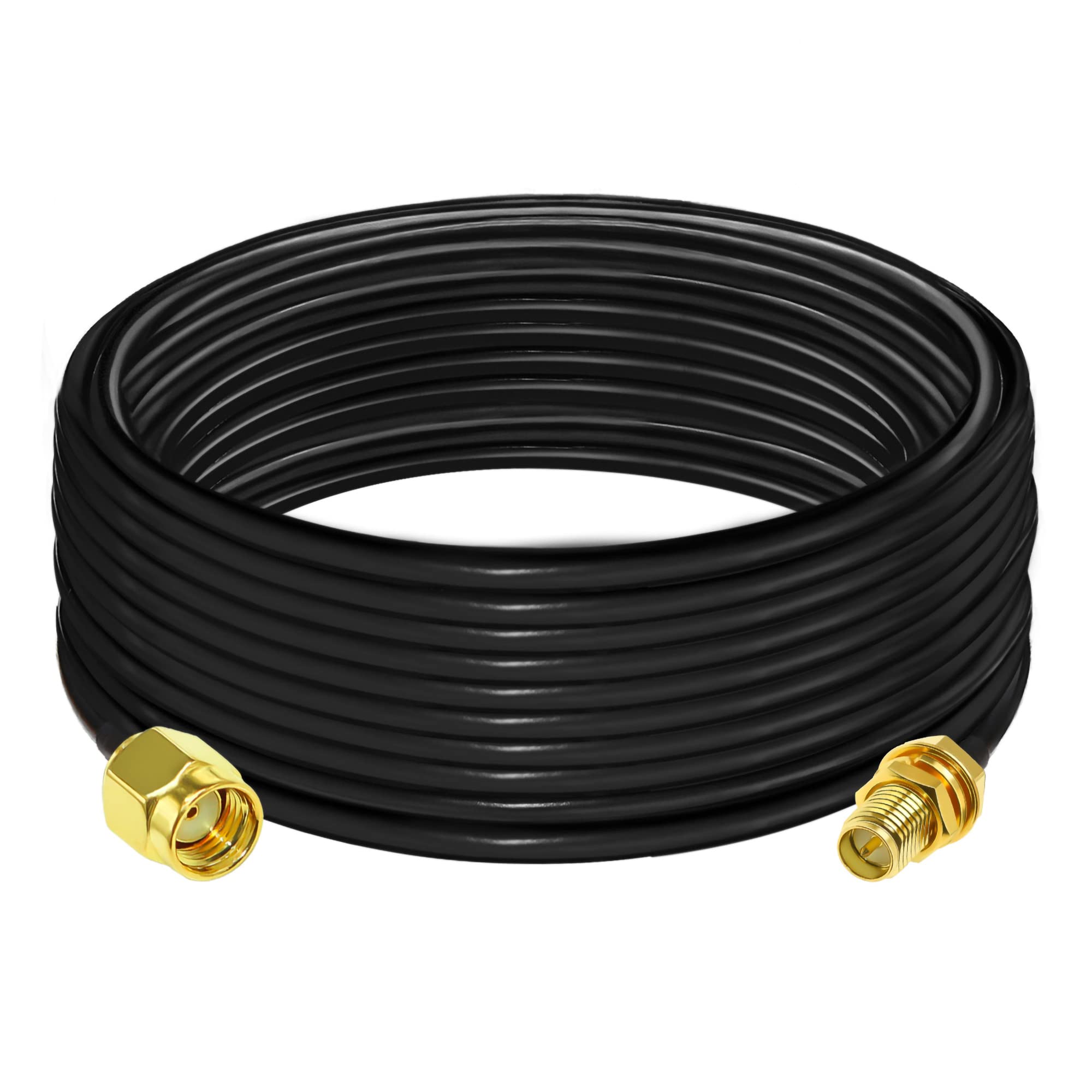 TUOLNK Coax Cable RP SMA Male to SMA Female Wifi Antenna Extension Cable RG58 50ohm for Router 32.8ft(10M)