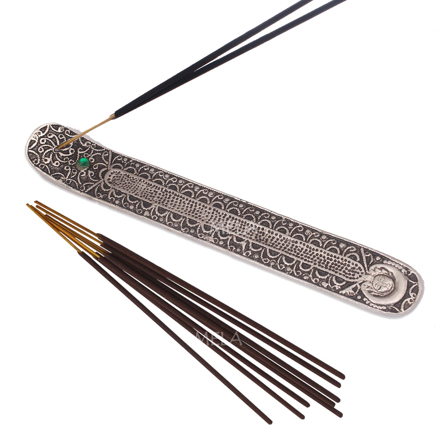 Mela Agarbatti Holder / Incense Holder & Ash Catcher Oxidised Silver
