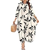 MAKABO Kaftan Dresses for Women Caftans Moo Moos V Neck Beach Swimsuit Cover Up Boho Hawaii Maxi Dress