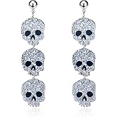 Halloween BOO Ghost Skull Earrings for Women, Gothic Dark Bat Dangle Earrings,Retro Acrylic Cute Lightweight Drop Dangle Earring Jewelry Gifts, Holiday Festive Cosplay Party Decorations Accessories